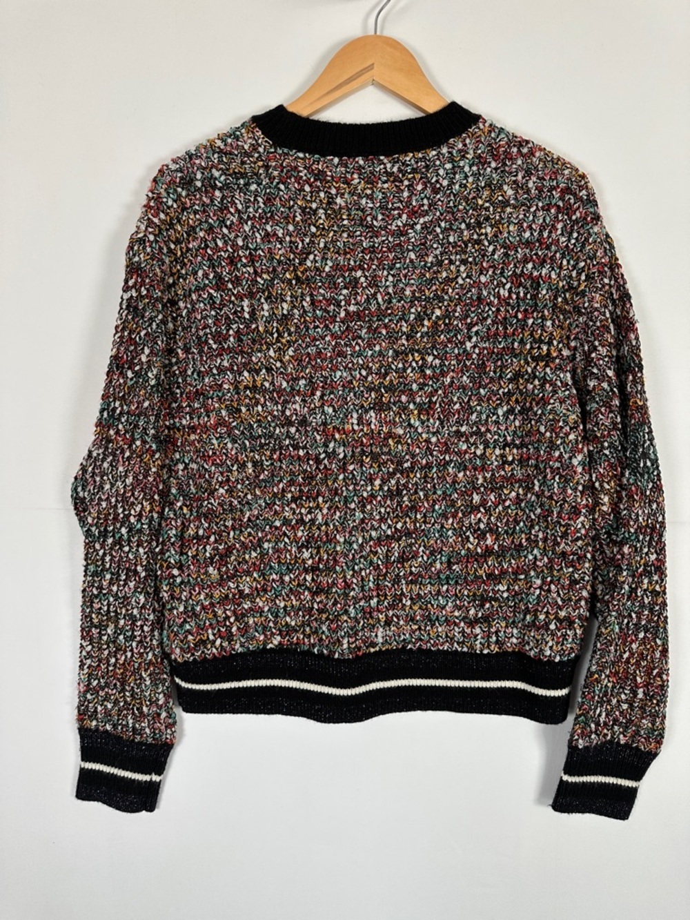 Desigual Metallic Knit Sweater Multicolor Textured Pullover Statement Size L - Picture 8 of 9
